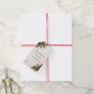 Etiqueta Para Presente Elegant Evergreen Gold Merry Christmas Gift Tags