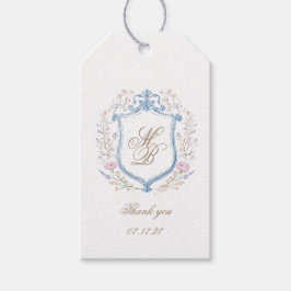 Etiqueta Para Presente Elegant Floral Crest Wedding