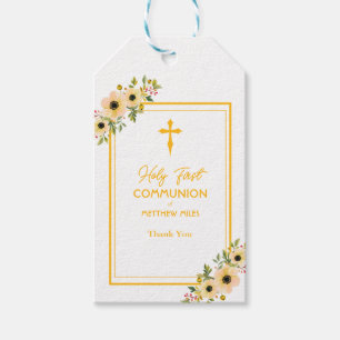 Etiqueta Para Presente Elegant floral first católica communion