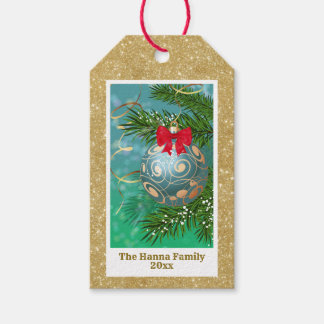 Etiqueta Para Presente Elegant Gold Christmas Ornament Holiday Season
