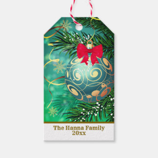 Etiqueta Para Presente Elegant Gold Christmas Ornament Holiday Season
