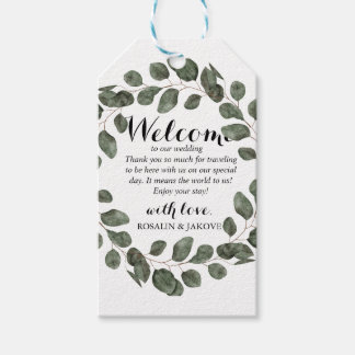 Etiqueta Para Presente Elegant Greenery Wedding Welcome Gift Tags