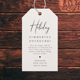 Etiqueta Para Presente Elegant Minimal Holiday Simmering Potpourri