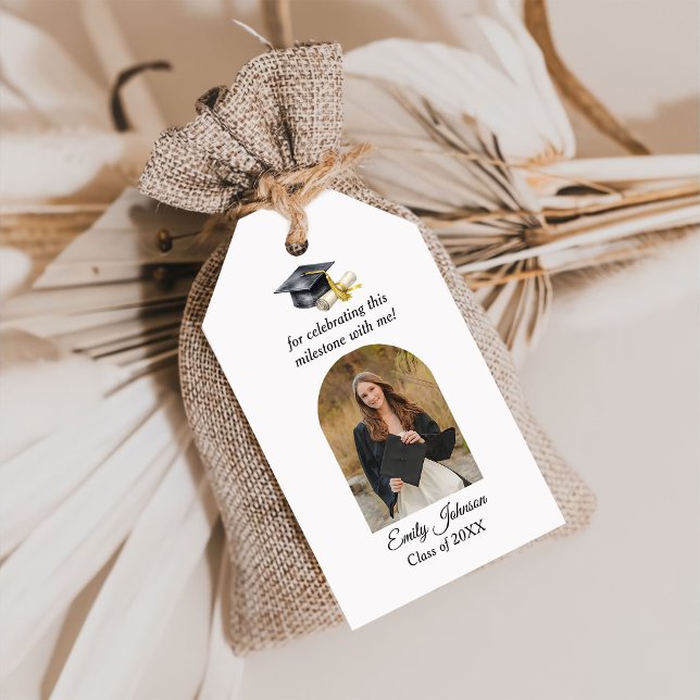 Etiqueta Para Presente Elegant Minimal Minimalist Graduation (Criador carregado)