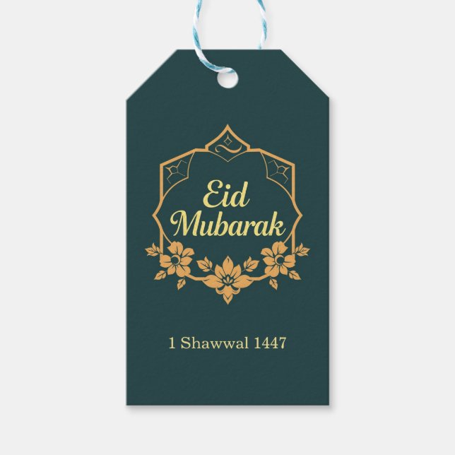 Etiqueta Para Presente Elegant Minimalist Eid Mubarak Gift (Frente)