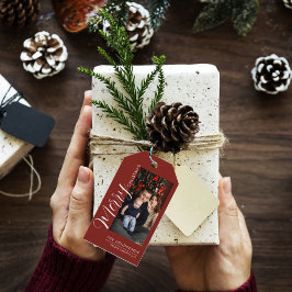 Etiqueta Para Presente Elegant Modern Photo Holiday Tag |Merry Christmas