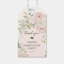 Etiqueta Para Presente Elegant Pink Floral Graduation Thank you Favor
