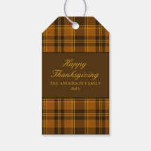 Elegant Plaid Thanksgiving Classic Vintage Custom