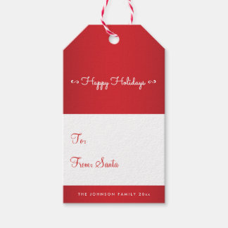 Etiqueta Para Presente Elegant Red And White Christmas Gift Tags
