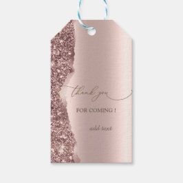 Etiqueta Para Presente Elegant Rose Gold Glitter Script 