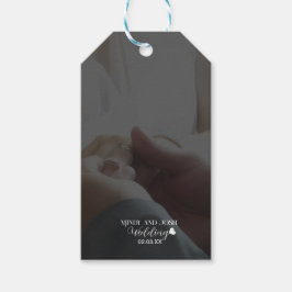 Etiqueta Para Presente Elegant Script Heart Photo