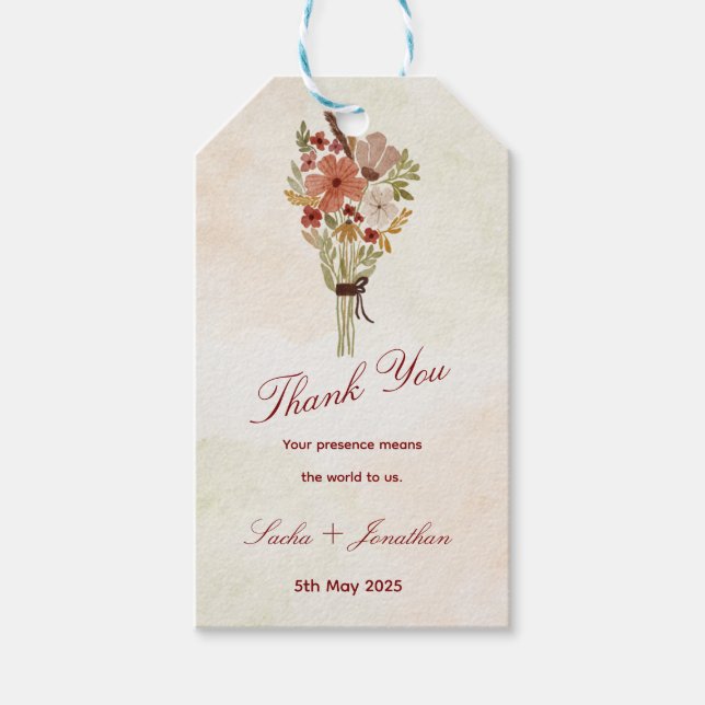 Etiqueta Para Presente Elegant Thank You Wedding Business Card (Frente)