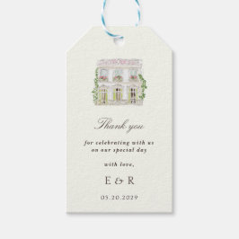 Etiqueta Para Presente Elegant Watercolor Manor Rococo Wedding