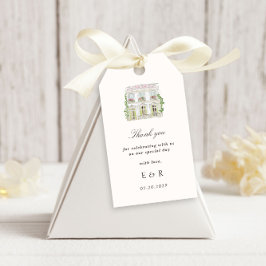 Etiqueta Para Presente Elegant Watercolor Manor Rococo Wedding