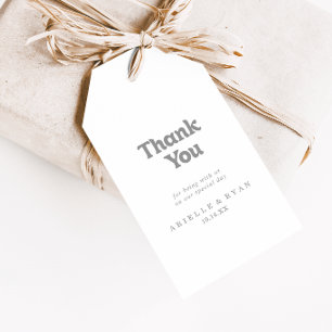 Etiqueta Para Presente Elegante Agradecimento de Casamento Formal Minimal