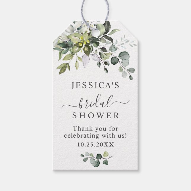 Etiqueta Para Presente Elegante Agradecimento de Favors de Eucalipto (Frente)