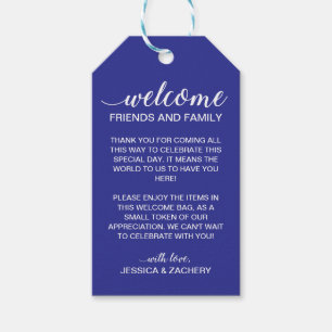 Etiqueta Para Presente Elegante Azul Bem-Vindo À Bag De Presente De Casa