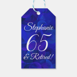 Etiqueta Para Presente Elegante Azul Real 65 e Aposentadoria Aposentado