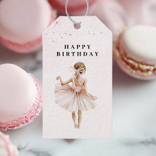 Etiqueta Para Presente Elegante Ballerina Pink Aniversário