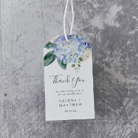Elegante Blue Hydrangea | White Obrigado Favor