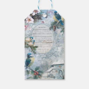 Etiqueta Para Presente Elegante Bluebird e Music Ephemera