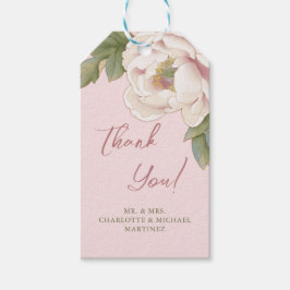 Etiqueta Para Presente Elegante Blush Peony Rosa Obrigado Favor De Casame