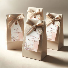 Etiqueta Para Presente Elegante Boho Estilo Rosa Rosa Rosa Floral Boho