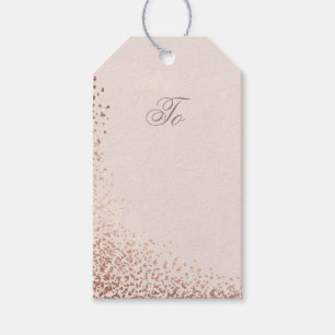 Etiqueta Para Presente Elegante Brilho Dourado Rosa