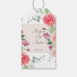 Etiqueta Para Presente Elegante Buquê Floral de Aquarela