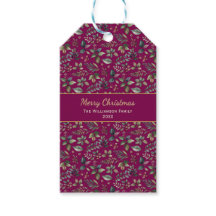 Elegante Burgundy Floral Festivo Personalizado Nat
