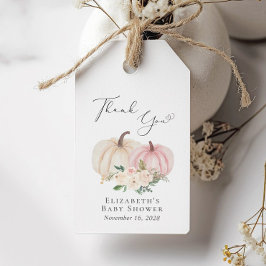 Etiqueta Para Presente Elegante Chá de Bebê Floral de Pumpkin