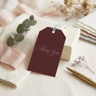 Etiqueta Para Presente Elegante Conjunto de Noivado Minimalista Cabernet
