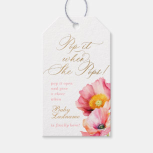 Etiqueta Para Presente Elegante cor-de-rosa, Pop Floral, quando Pop