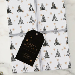 Etiqueta Para Presente Elegante Design de Natal Dourado