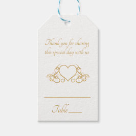 Etiqueta Para Presente Elegante Dourado Obrigado Coração de Festa de casa