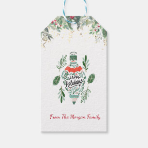 Etiqueta Para Presente Elegante,Esfera de Natal,Sucursais de Árvore de Pi