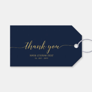 Etiqueta Para Presente Elegante Estiloso Ouro Marinho Favor de Festa Obri