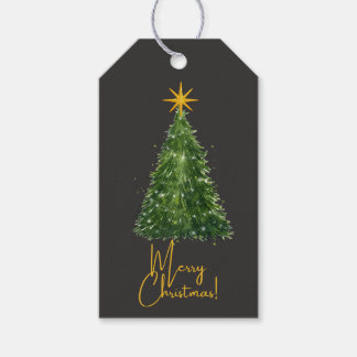 Etiqueta Para Presente Elegante Etiqueta de Presente de Árvore de Natal P
