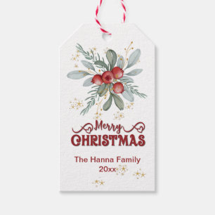 Etiqueta Para Presente Elegante etiqueta de presente de Natal com Frutas