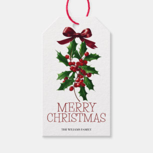Etiqueta Para Presente Elegante etiqueta de presente de Natal com laço ve