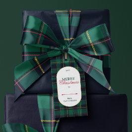Etiqueta Para Presente Elegante etiqueta de presente de Natal com xadrez