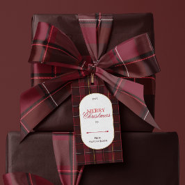 Etiqueta Para Presente Elegante etiqueta de presente de Natal com xadrez