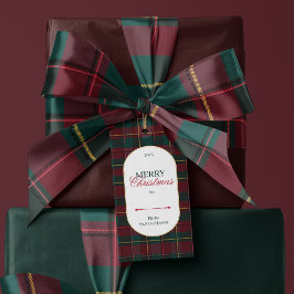 Etiqueta Para Presente Elegante etiqueta de presente de Natal com xadrez