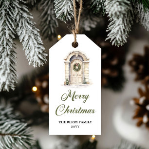 Etiqueta Para Presente Elegante Etiqueta de Presente de Natal em Sage e D