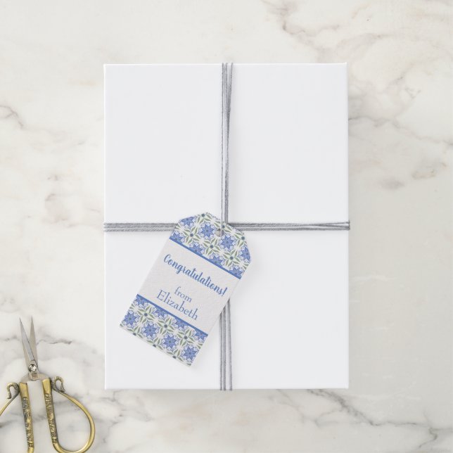 Etiqueta Para Presente Elegante Etiqueta de Presente Personalizada (Com cordão)