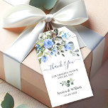 Etiqueta Para Presente Elegante Eucalyptus Blue Rosas Obrigado Casamento<br><div class="desc">Elegante Rosas Azuis Eucalyptus Obrigado Por Marcações De Presente De Casamento.</div>