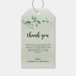 Etiqueta Para Presente Elegante Eucalyptus folha Greenerescência Obrigado