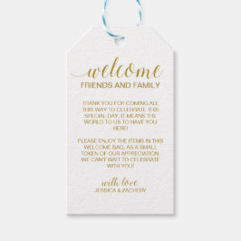 Etiqueta Para Presente Elegante Faux Dourado Casamento Bem-vindo Bag de p