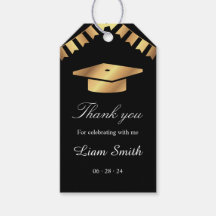 Elegante Favor de Agradecimento de Formatura Preto