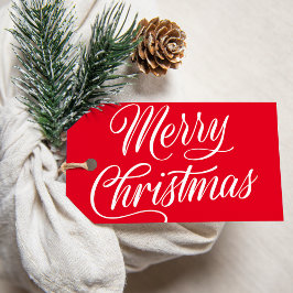 Etiqueta Para Presente Elegante Feliz Natal Feriado Vermelho